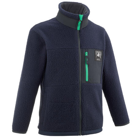 VESTE POLAIRE CHAUDE DE RANDONNEE - MH500 BLEUE MARINE - ENFANT 7-15 ANS