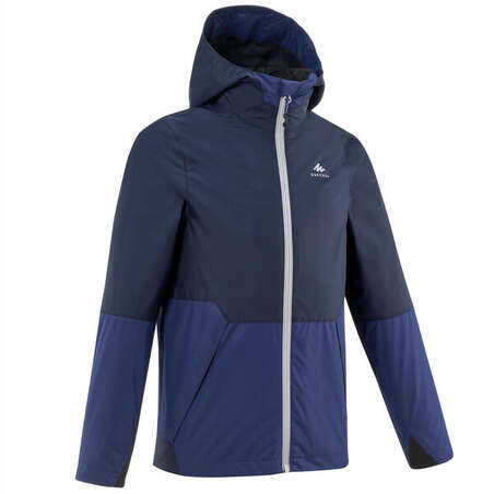 Veste imperméable de randonnée - MH500 bleu foncé - enfant 7-15 ans