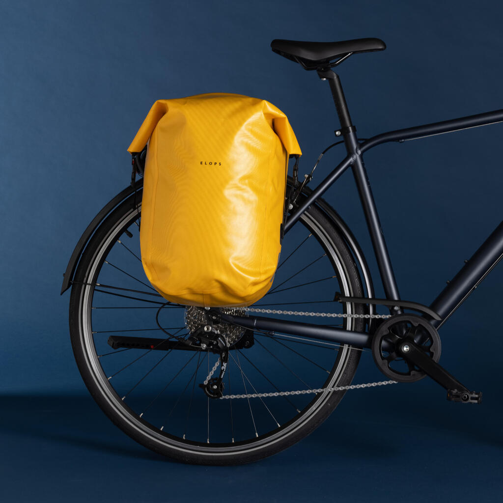 Neperšlampamas dviračio krepšys „900“, 27 l, pilkas