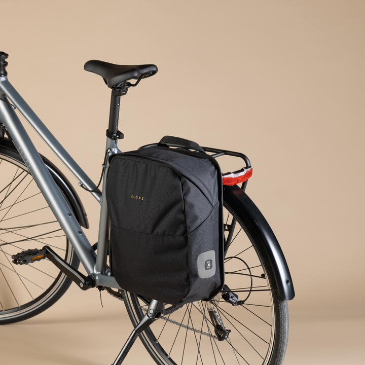 SACOCHE VELO 100 SUR PORTE BAGAGES 15 LITRES ELOPS Decathlon