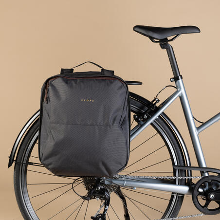 Подвійна сумка велосипедна 100 на багажник еко-дизайн 2 × 15 л