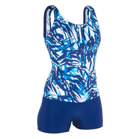 Sieviešu kopējais ūdens aerobikas peldkostīms ar šortiņiem “Doli Boo”, zils