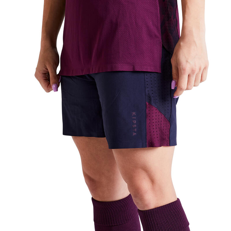 Voetbalshort voor dames F900 blauw/zwart