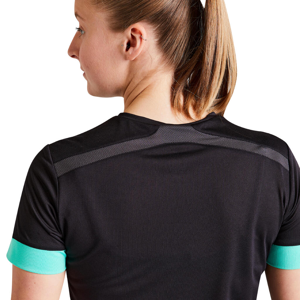 Fussballtrikot F500 Damen schwarz