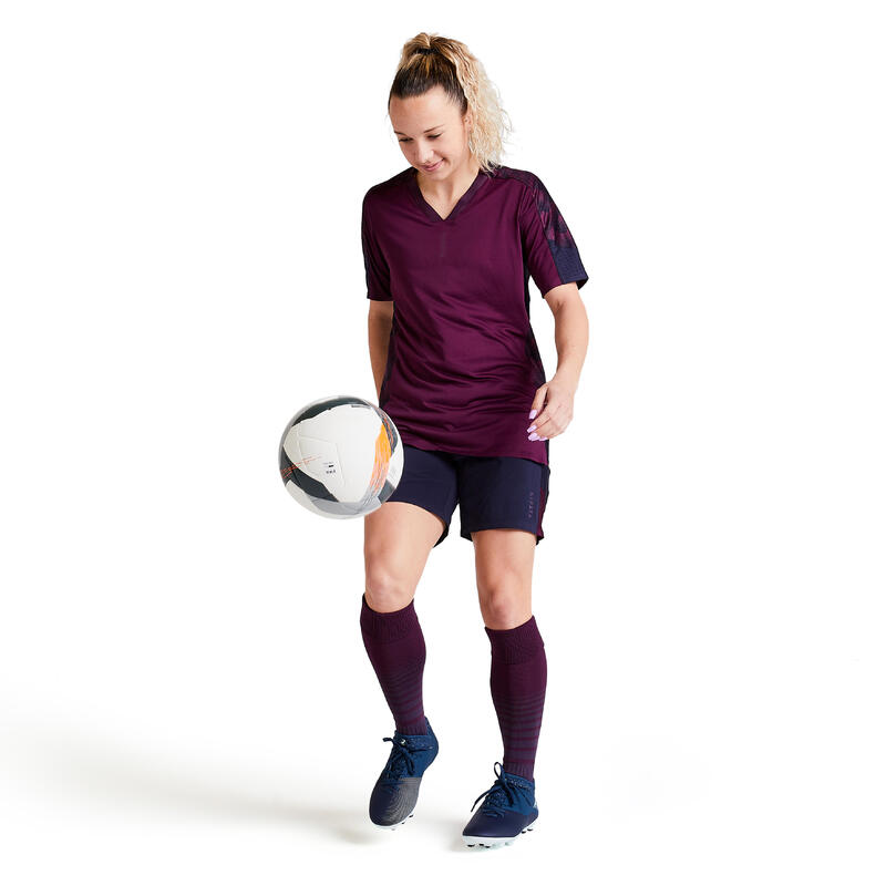 Voetbalshort voor dames F900 blauw/zwart