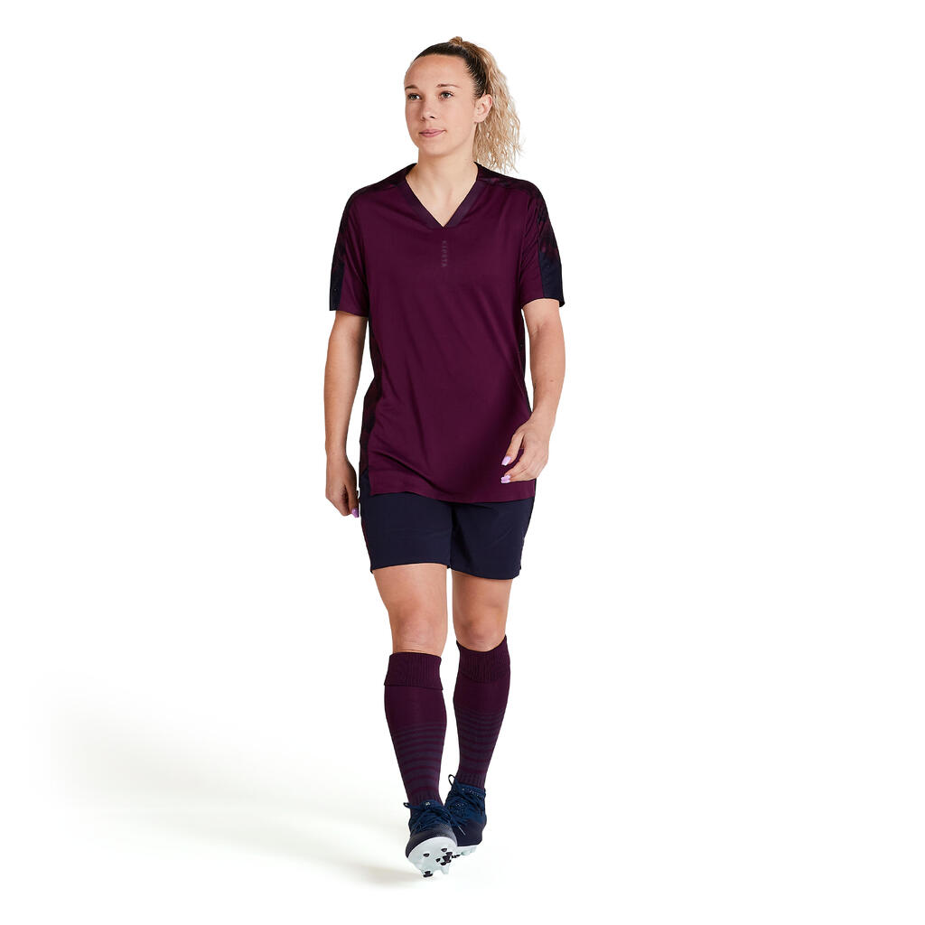 Fussballshorts F900 Damen violett