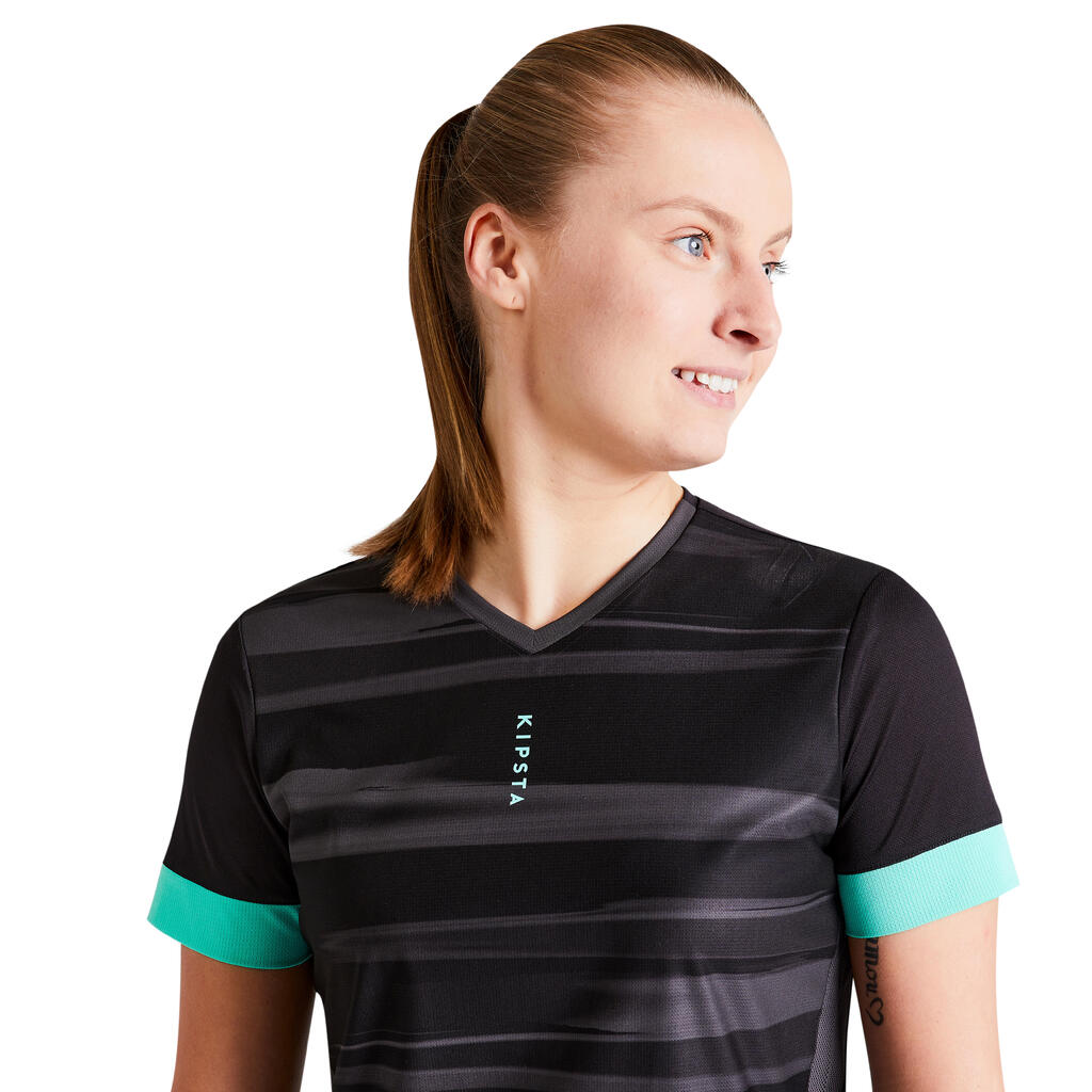 Fussballtrikot F500 Damen schwarz