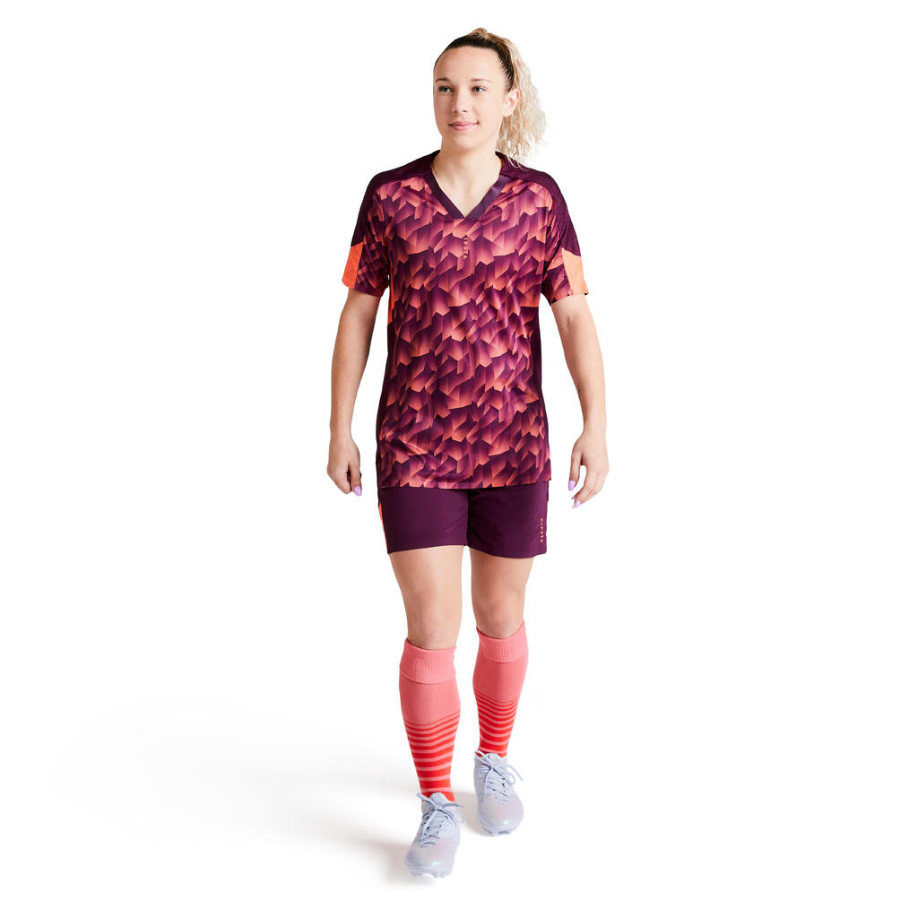 Fussballshorts F900 Damen violett