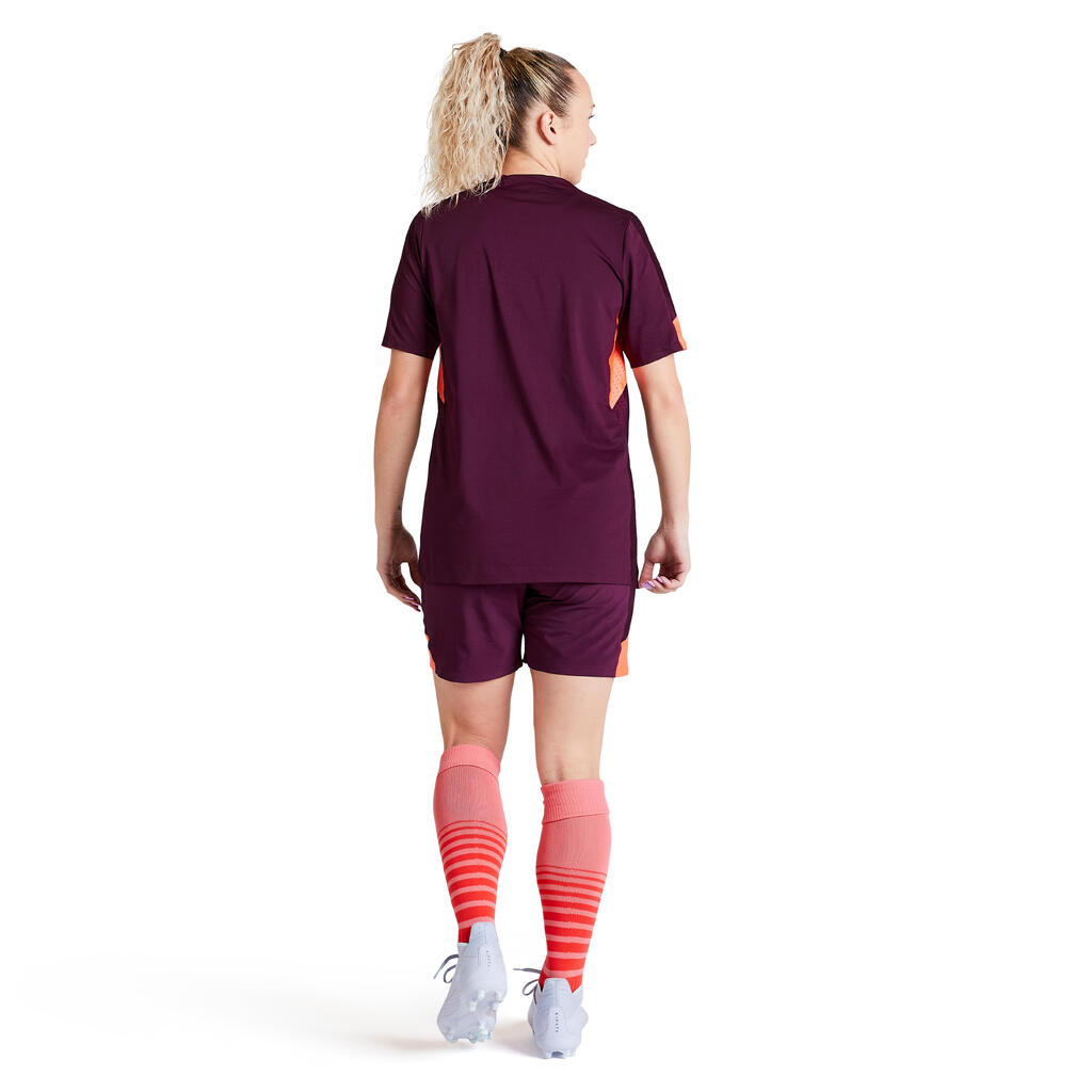 Fussballshorts F900 Damen violett