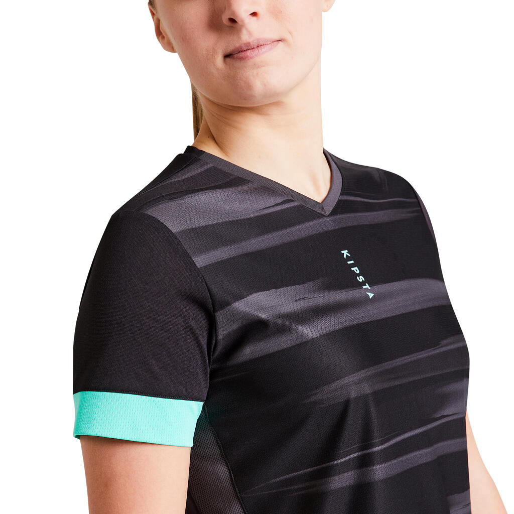 Fussballtrikot F500 Damen schwarz