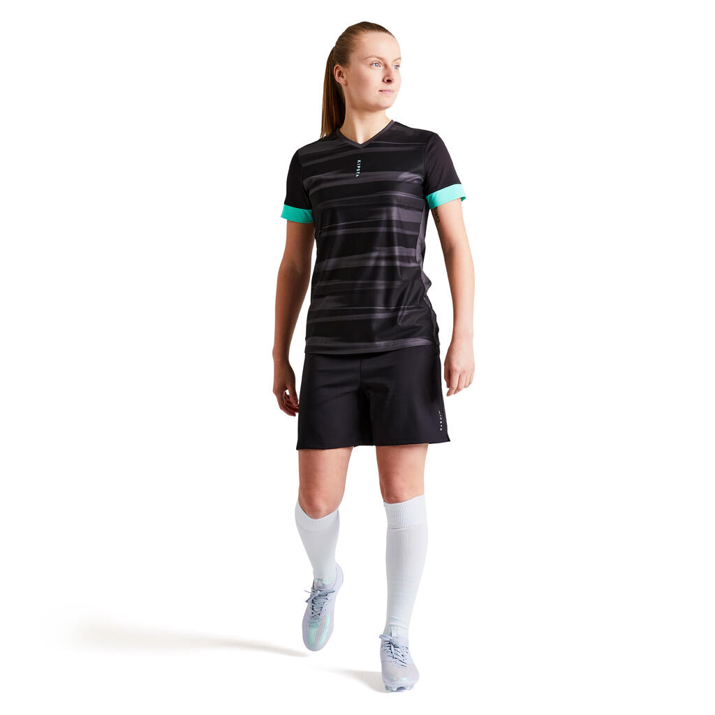 Fussballtrikot F500 Damen schwarz