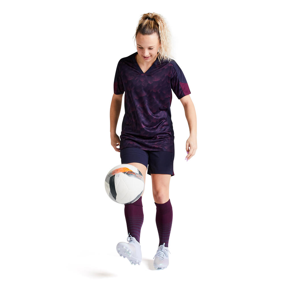 Fussballshorts F900 Damen violett