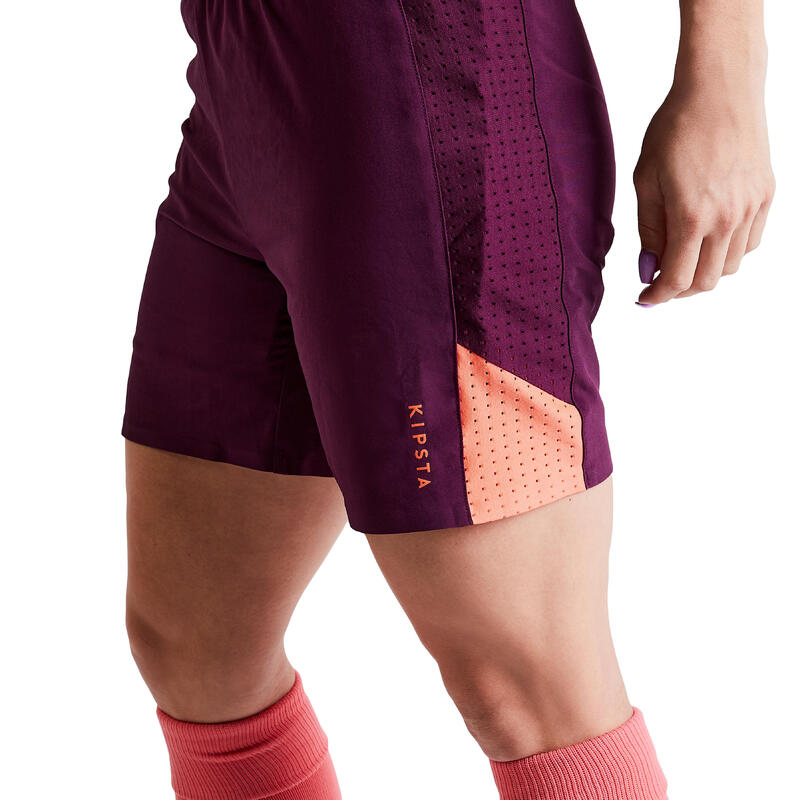 Női rövidnadrág futballhoz F900, lila 