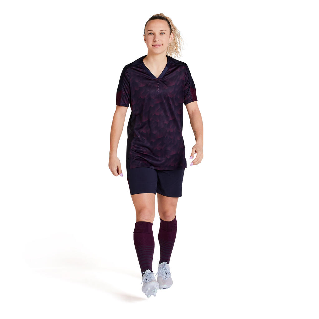 Fussballshorts F900 Damen violett