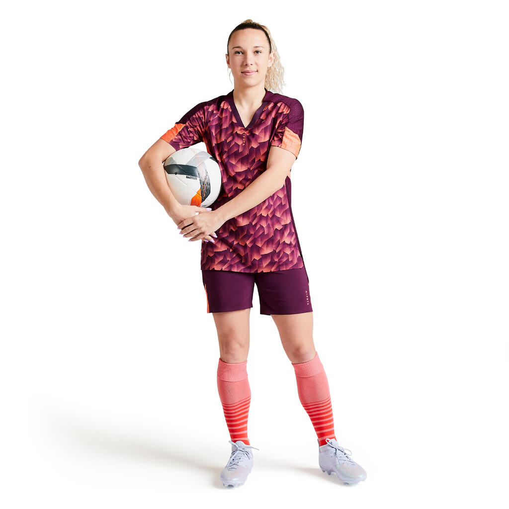 Fussballshorts F900 Damen violett