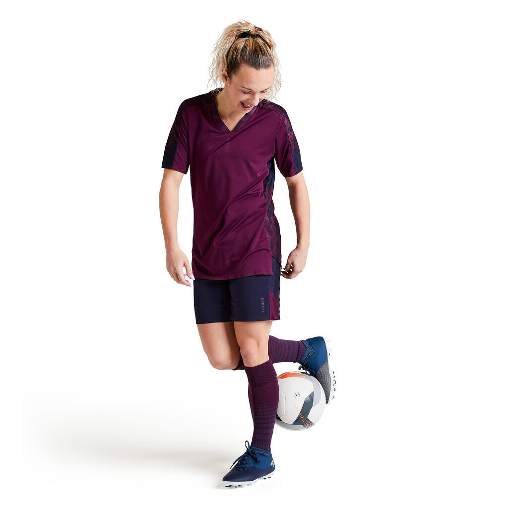 Fussballshorts F900 Damen violett