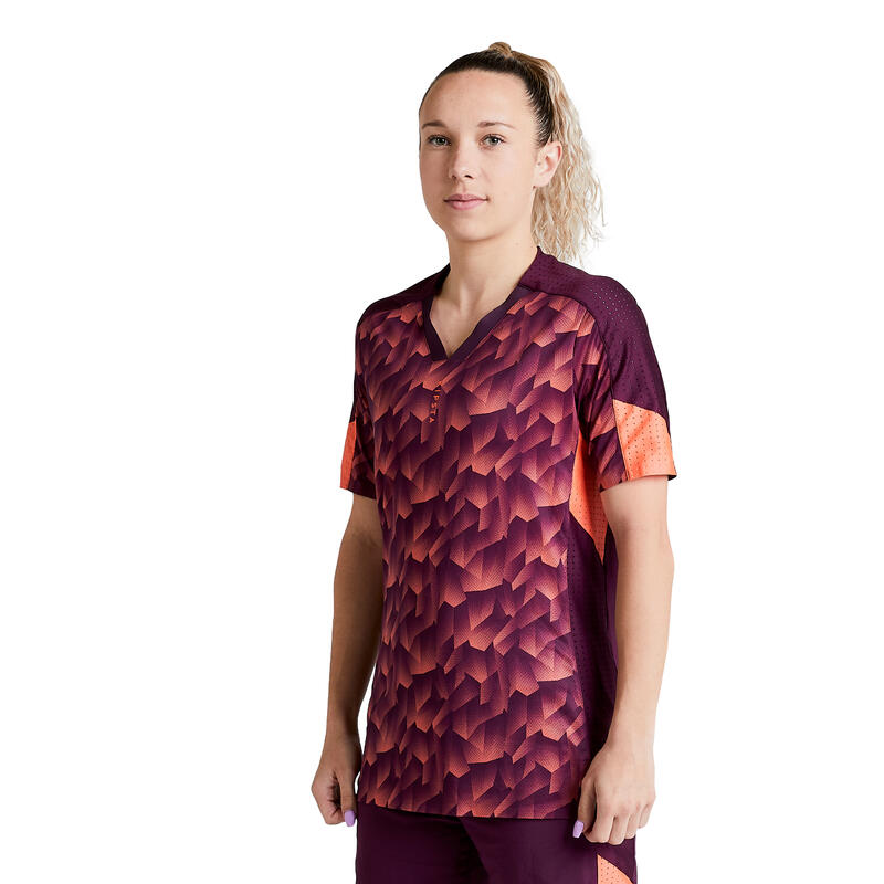 Camiseta de fútbol Mujer Kipsta F900 violeta y rosa