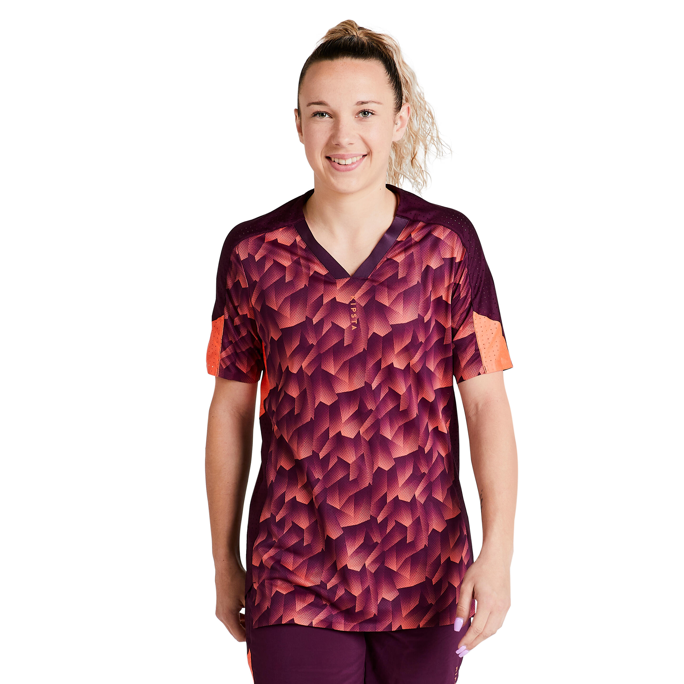 MAILLOT DE FOOTBALL FEMME F900 CORAIL 6/31