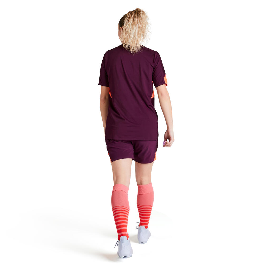 Fussballshorts F900 Damen violett