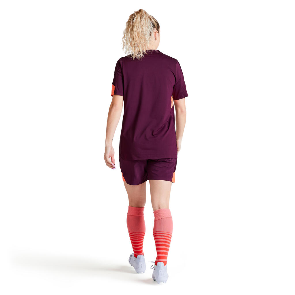 Fussballshorts F900 Damen violett