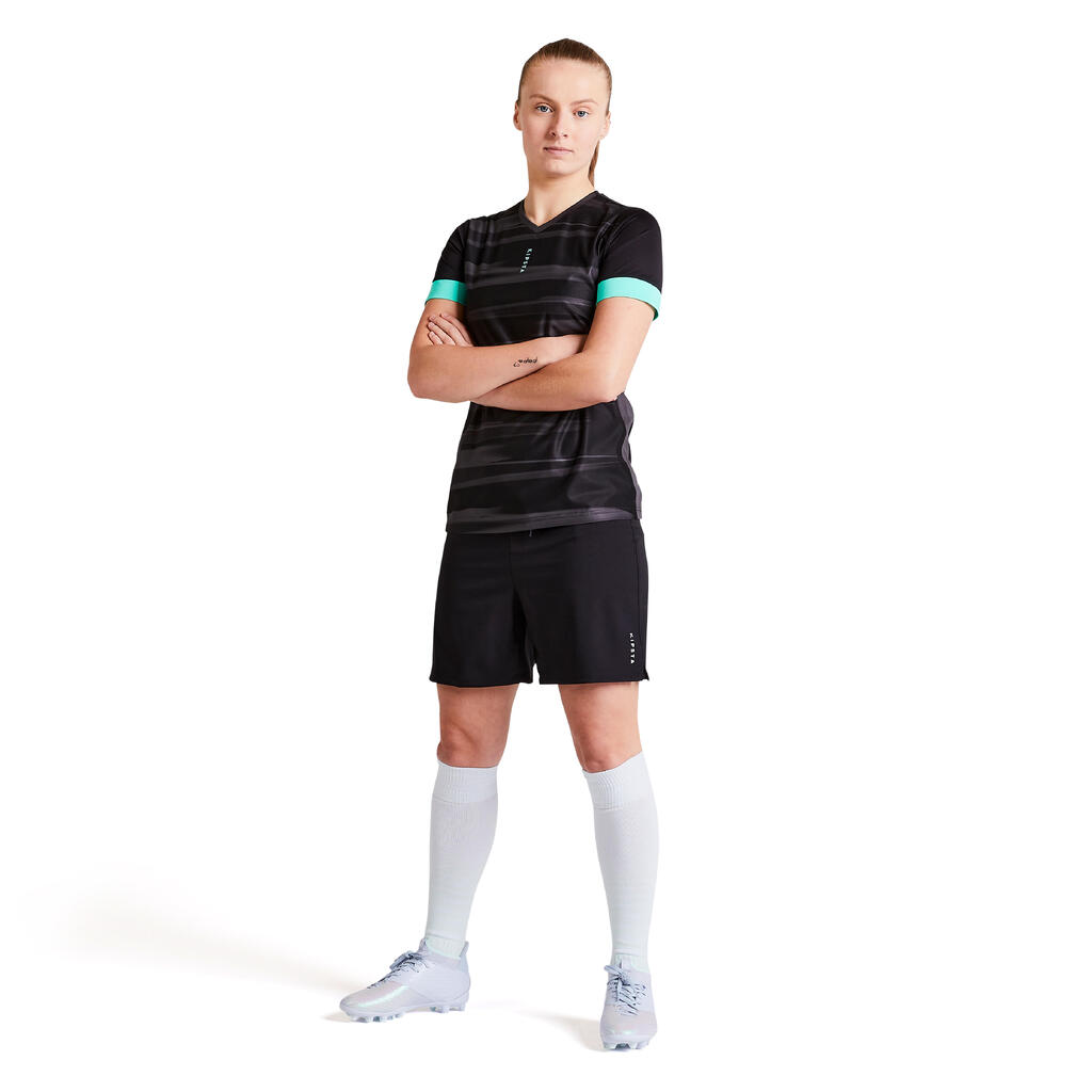 Fussballtrikot F500 Damen schwarz