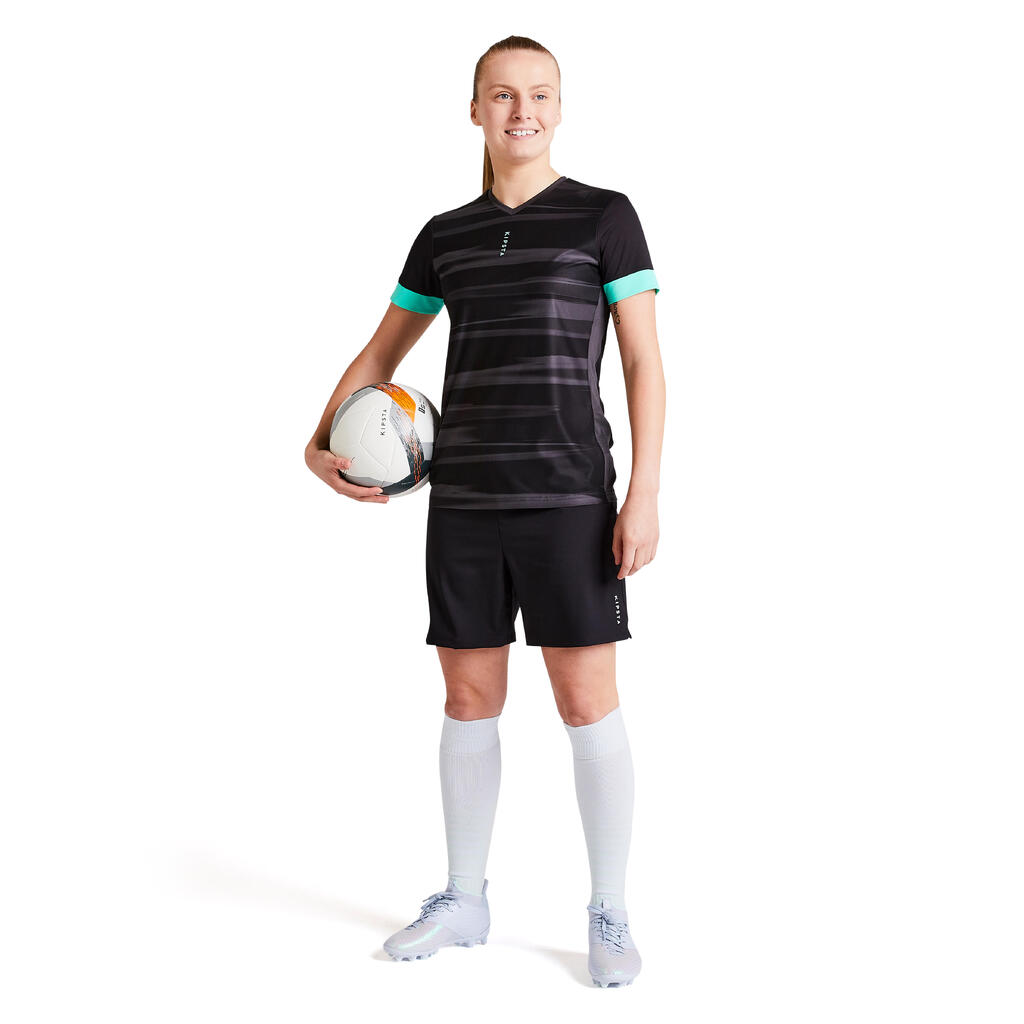 Fussballtrikot F500 Damen schwarz