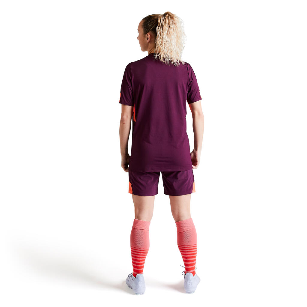 Fussballshorts F900 Damen violett