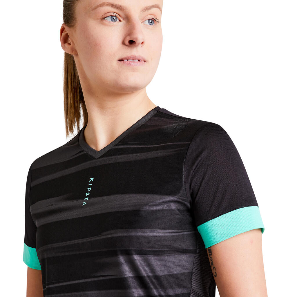 Fussballtrikot F500 Damen schwarz
