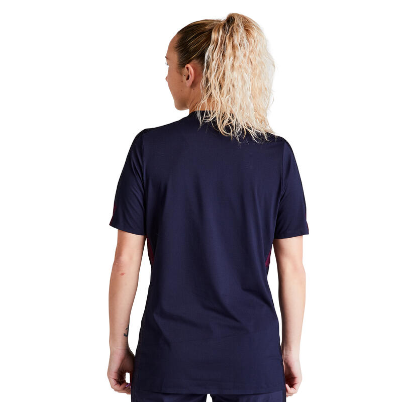 VOETBALSHIRT VOOR DAMES F900 BLAUW/ZWART