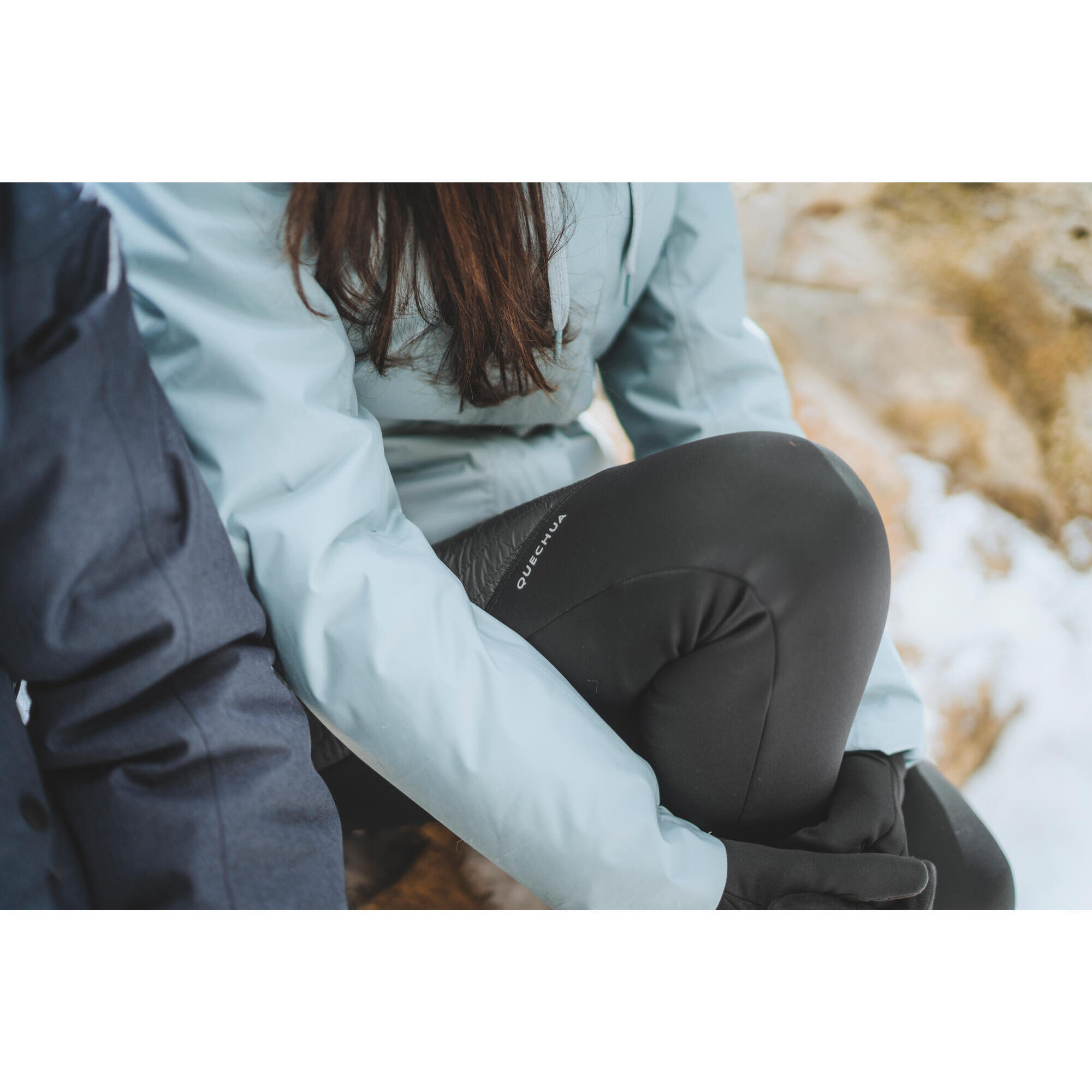 Warm water-repellent hiking leggings - SH500 MOUNTAIN - ladies