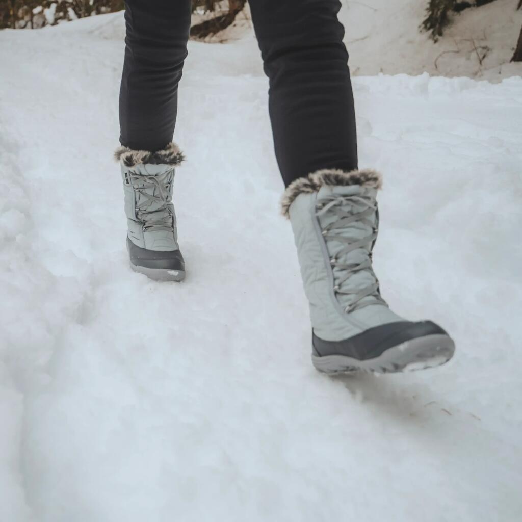 Women's Waterproof Warm Snow Boots - SH500 X-WARM LACETS - High