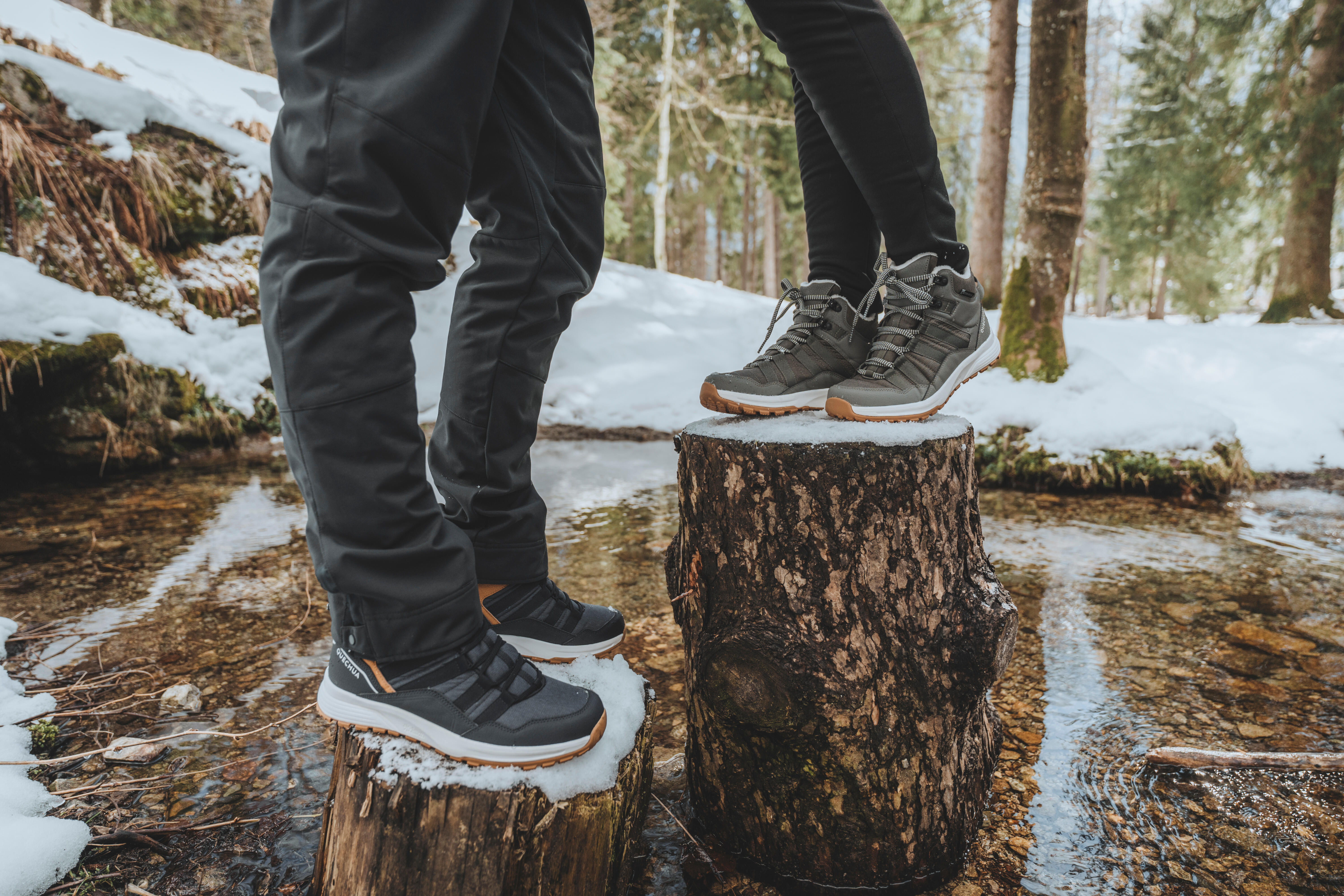 Mid-Height Hiking Socks - SH 500 Black