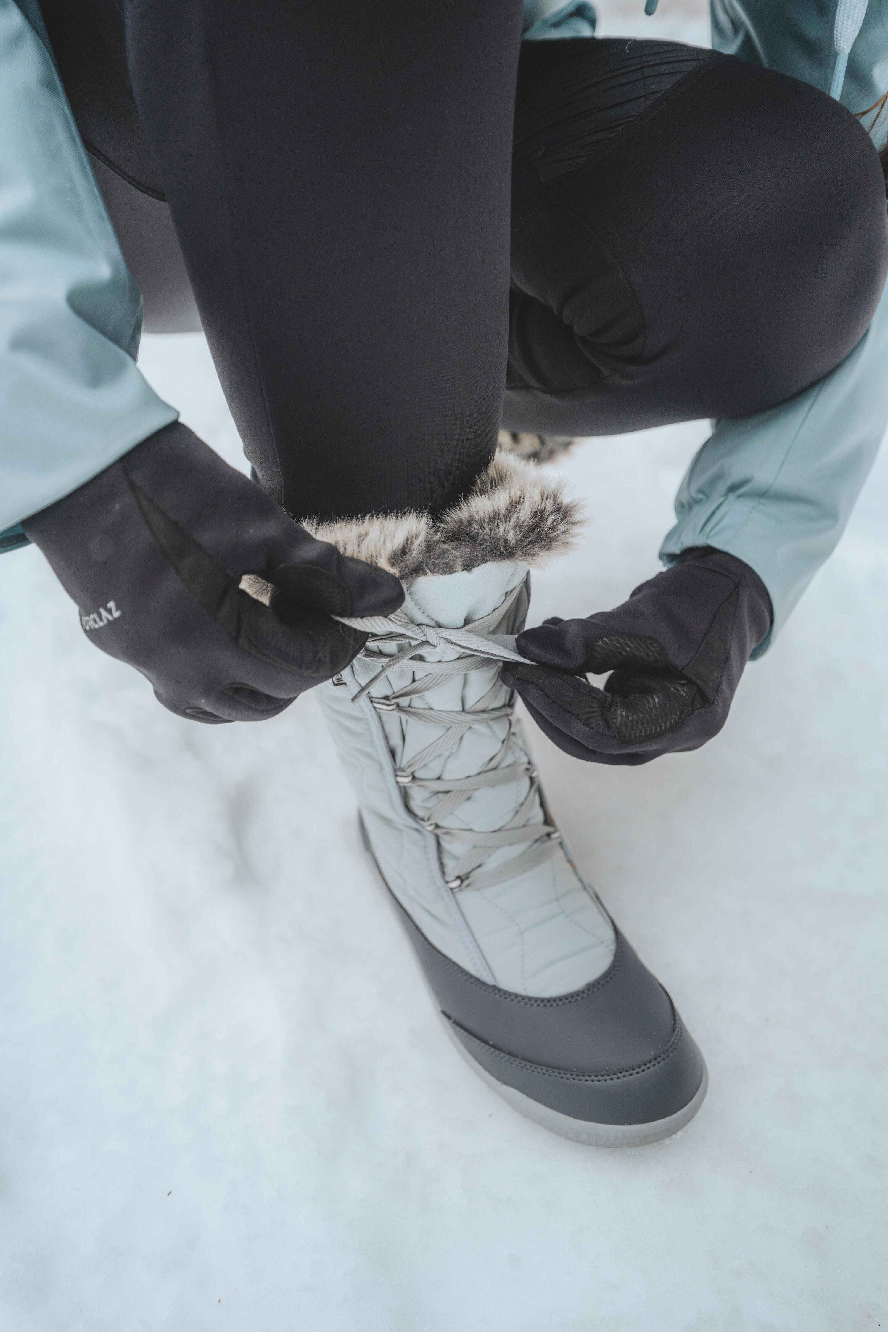 Women's Warm Waterproof Snow Lace-Up Boots - SH500 X-WARM 3/6