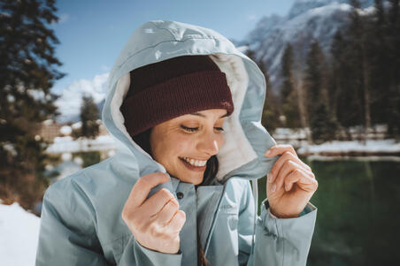 Куртка жіноча SH100 X-Warm для зимового туризму водонепроникна блакитна