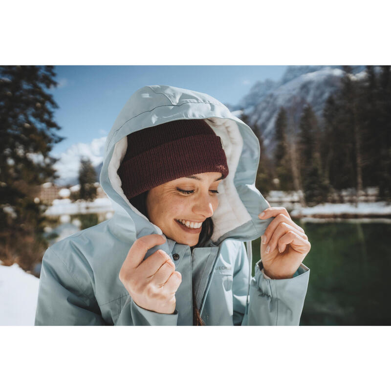 Winterjacke Damen bis -10 °C wasserdicht Winterwandern - SH500 hellblau
