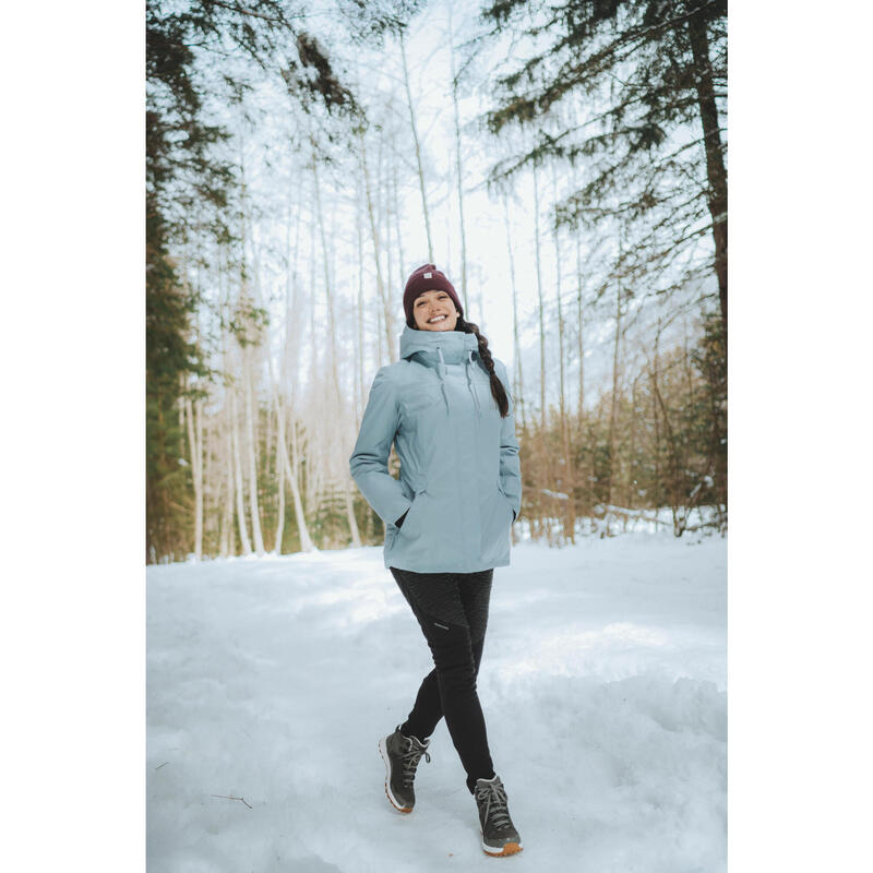 Veste de randonnée -10°C imperméable femme, NH500 bleu