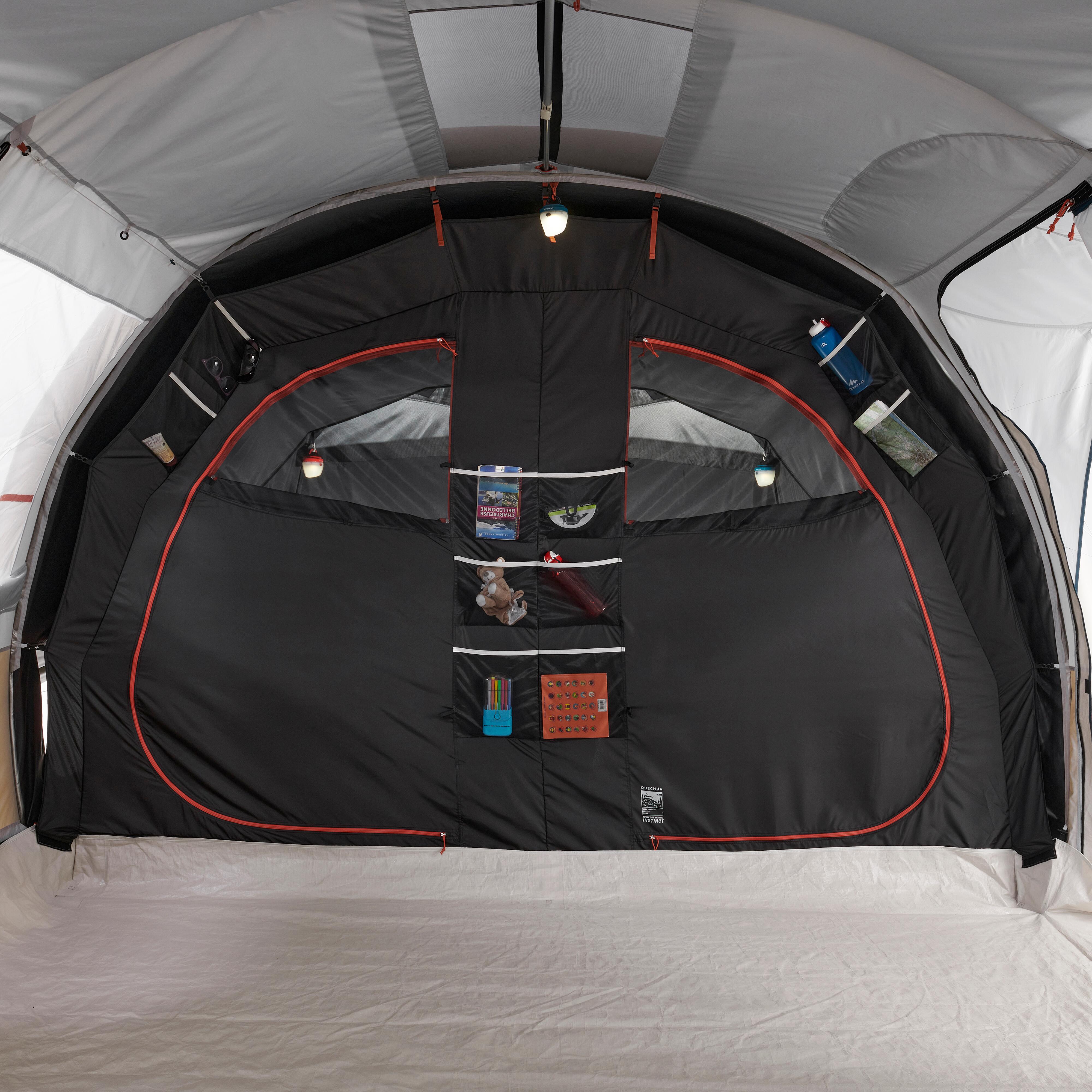 6-Person Inflatable Camping Tent, Air Seconds 6.3 Fresh&Black - QUECHUA