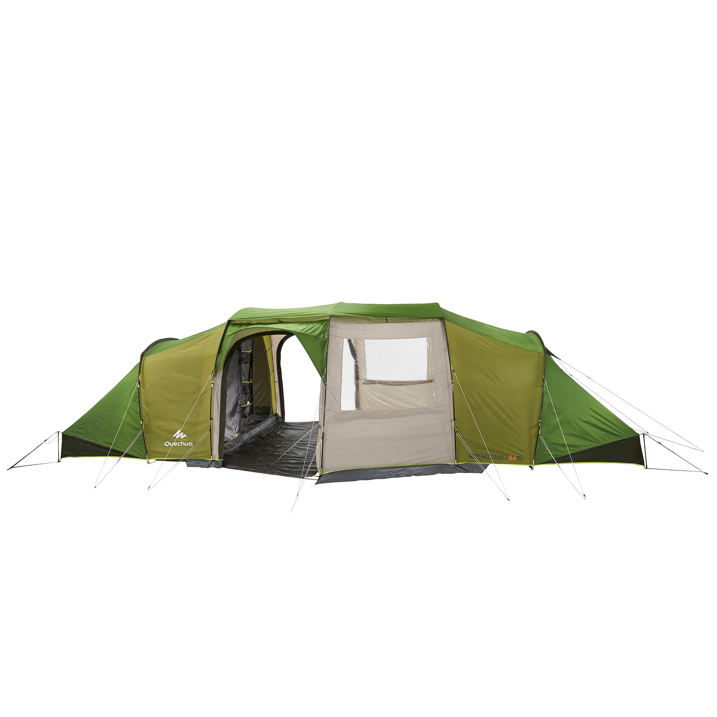 Camping tent with poles - Arpenaz 8.4 - 8 Person - 4 Bedrooms 7/24