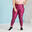Women's Plus-Size Fitness Cardio Leggings with Pocket - Pink Print
