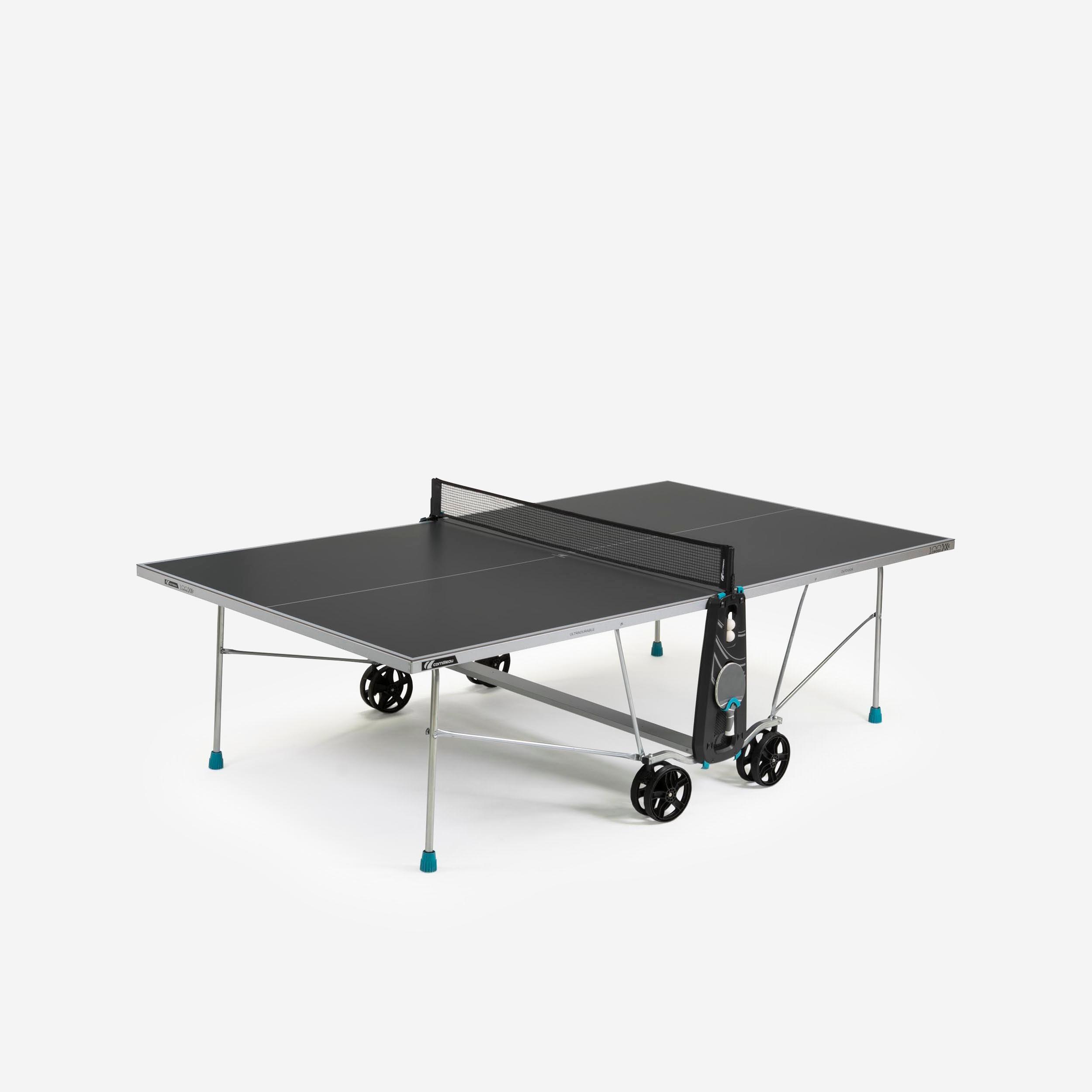 Outdoor Table Tennis Table 100X - Grey 1/14