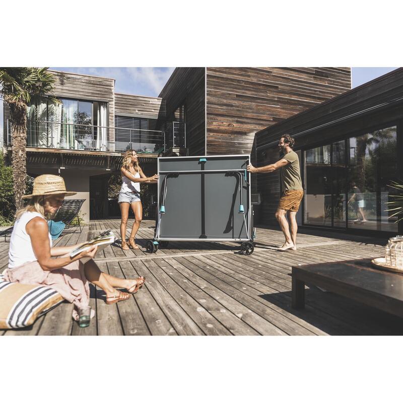 MASĂ DE TENIS DE MASĂ PENTRU EXTERIOR 300X GRI