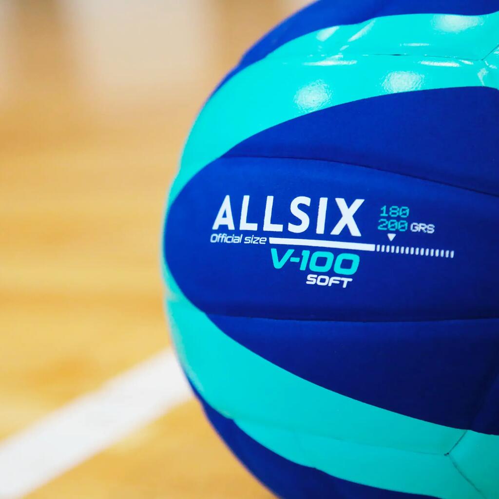 180-200 g Volleyball for 4- to 5-Year-Olds V100 Soft - Blue