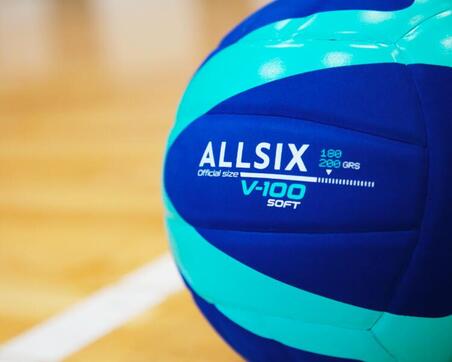 М'яч волейбольний V100 Soft для дітей від 4 до 5 років 180-200 г синій