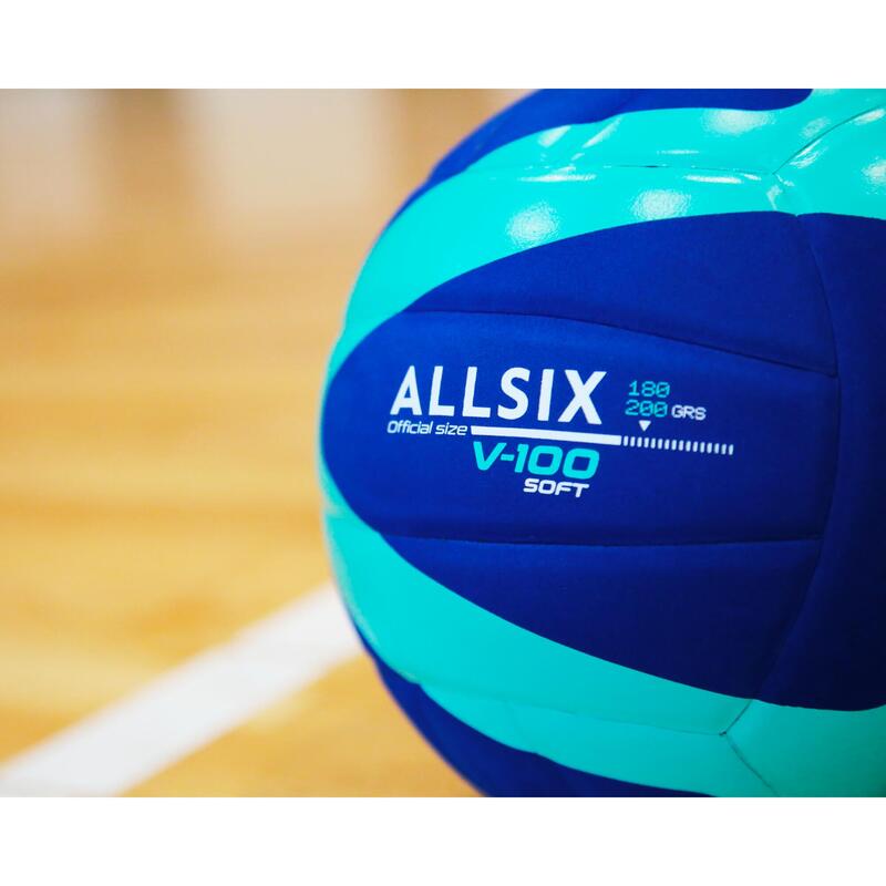 Ballon de Volleyball V100 Soft 200 - 220 g pour les 6 à 9 Ans - Bleu/Jaune  - Decathlon Cote d'Ivoire