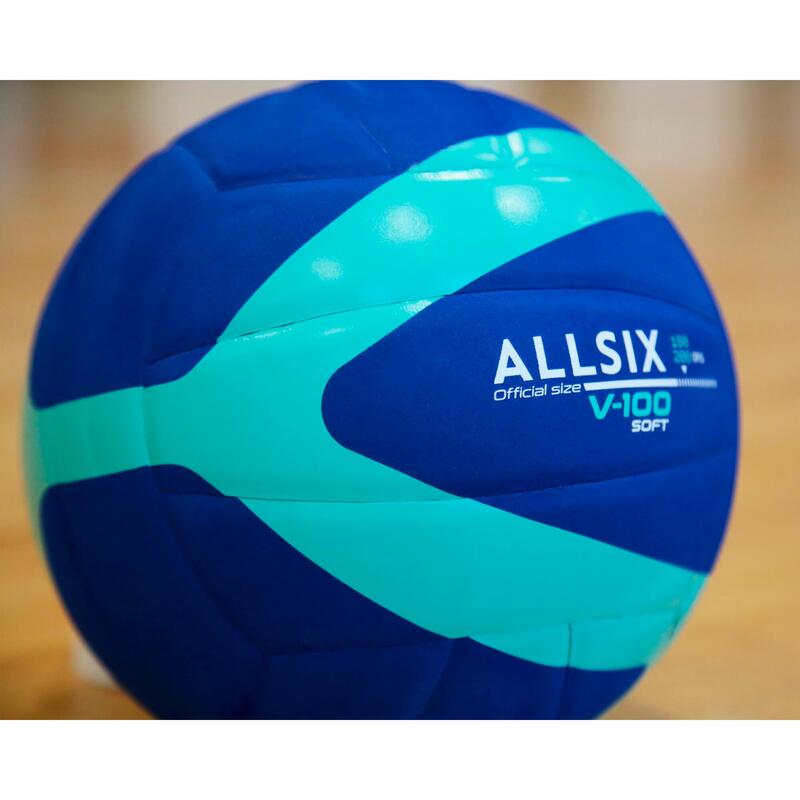Ballon de Volleyball V100 Soft 180 - 200 g pour les 4 à 5 Ans - Bleu