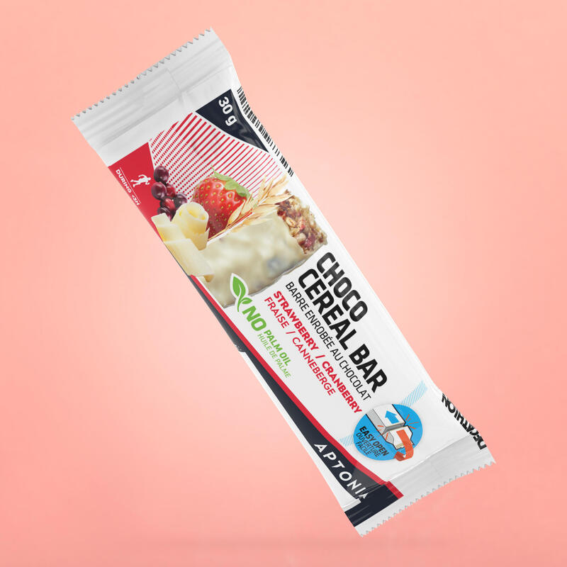 Barre de céréales enrobée chocolat blanc fruits rouges 30 g