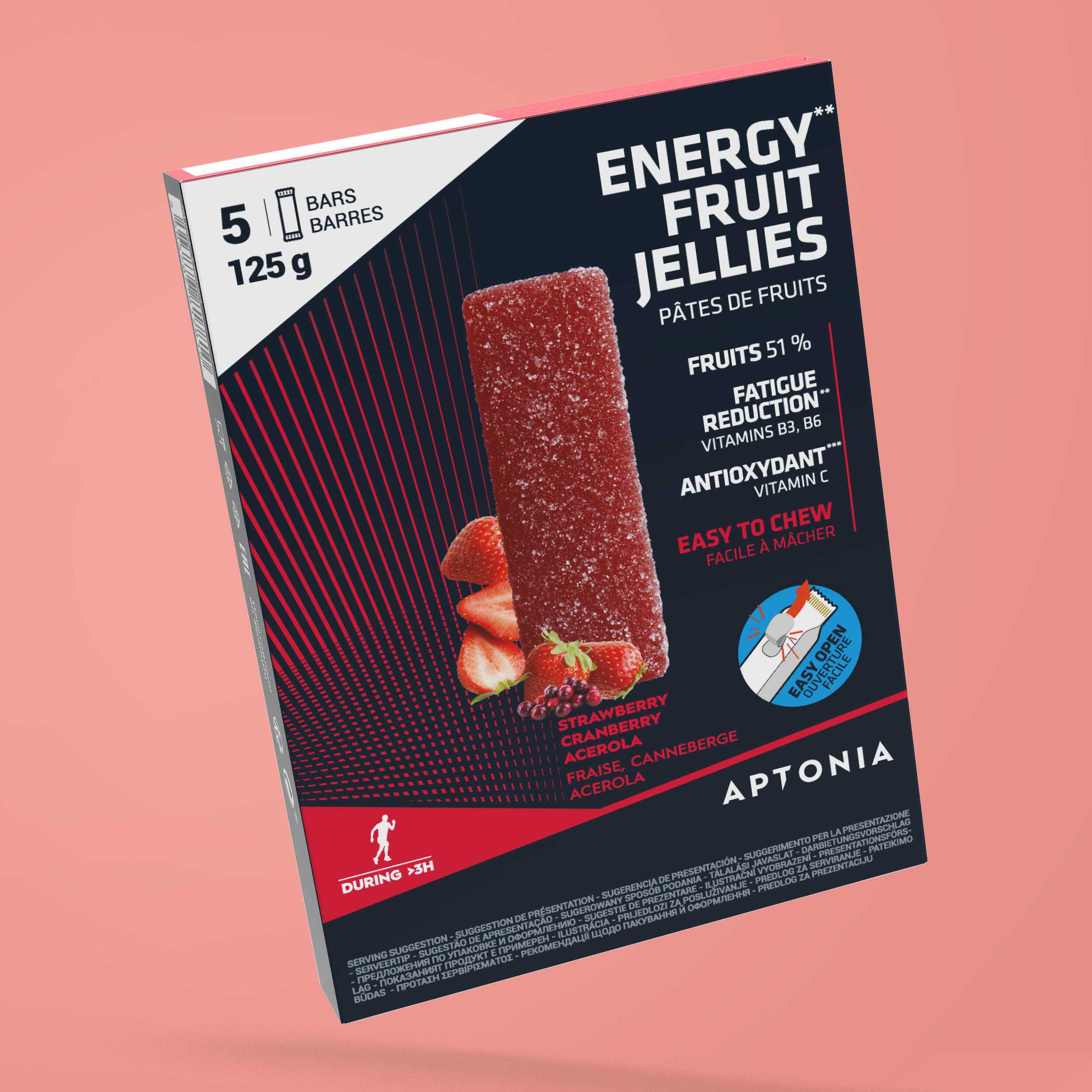 ENERGY FRUIT JELLIES BLACKCURRANT APPLE ACEROLA 5X25G APTONIA Decathlon