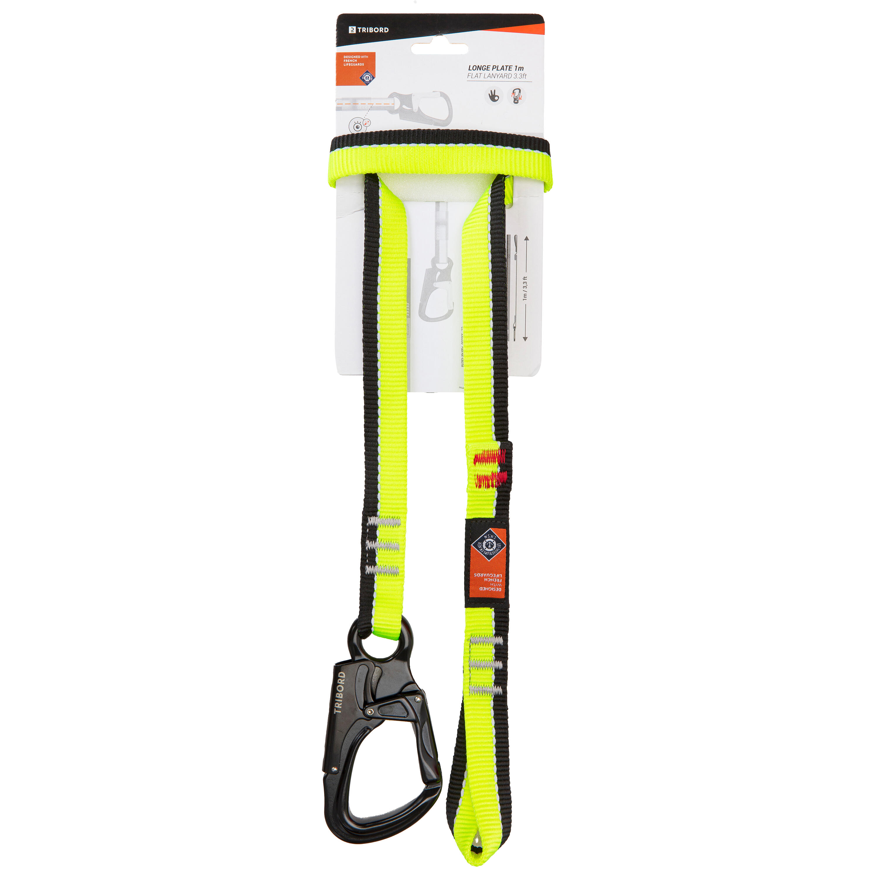 Sailing Tether 1 metre - Black / Neon Yellow DECATHLON | Decathlon