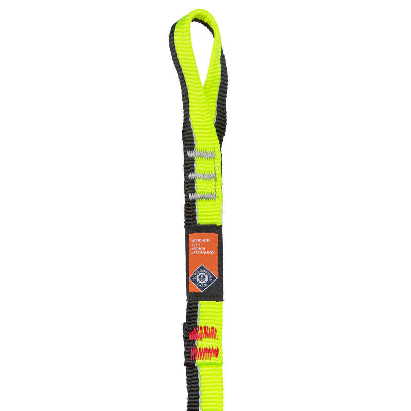 Sicherheitsgurt Lifeline Segeln Ein-Hand-Karabiner 1 m schwarz/neongelb