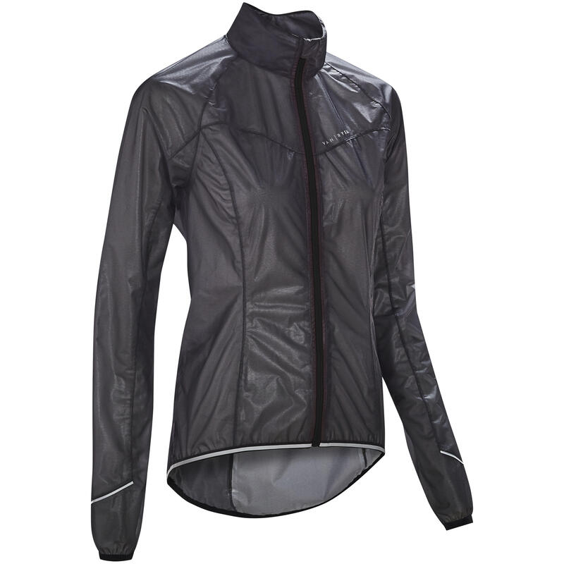 IMPERMEABLE CICLISMO MUJER VAN RYSEL UTRALIGHT NEGRO